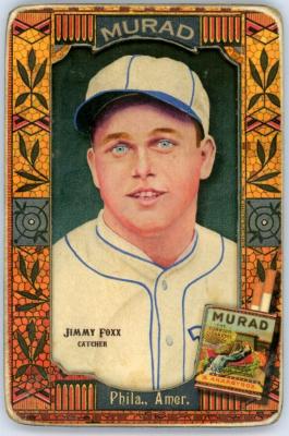 Picture, Helmar Brewing, Helmar Oasis Card # 123, Jimmie FOXX, Blue bill, elephant, Philadelphia Athletics